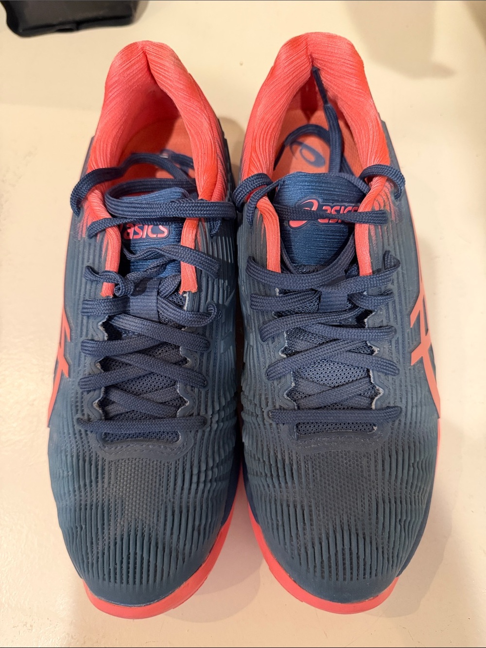 ASICS Blue and Coral Lightweight court shoes
